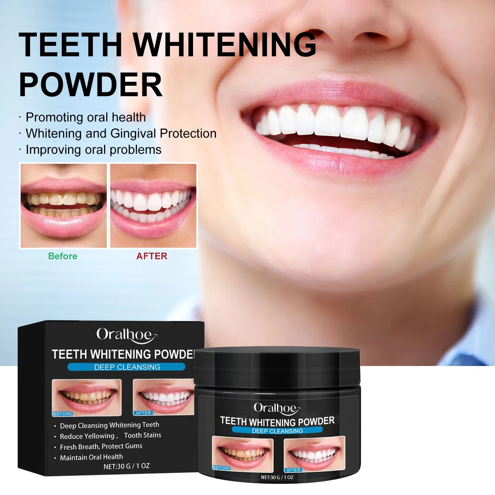 Oralhoe Charcoal Whitening Powder