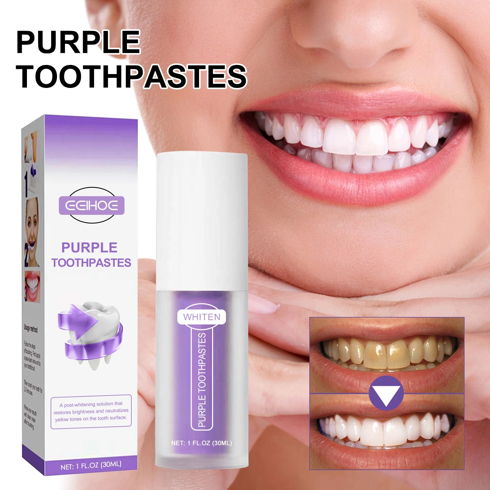 V34 Purple Whitening Toothpaste