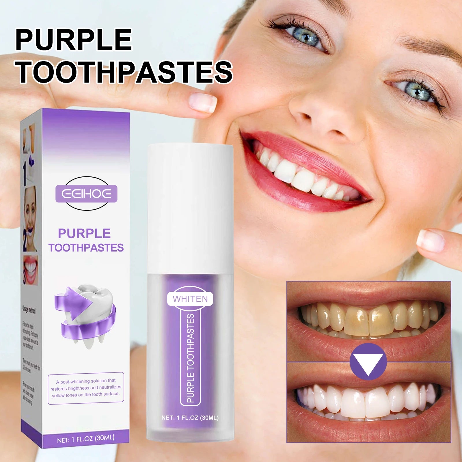 V34 Purple Whitening Toothpaste