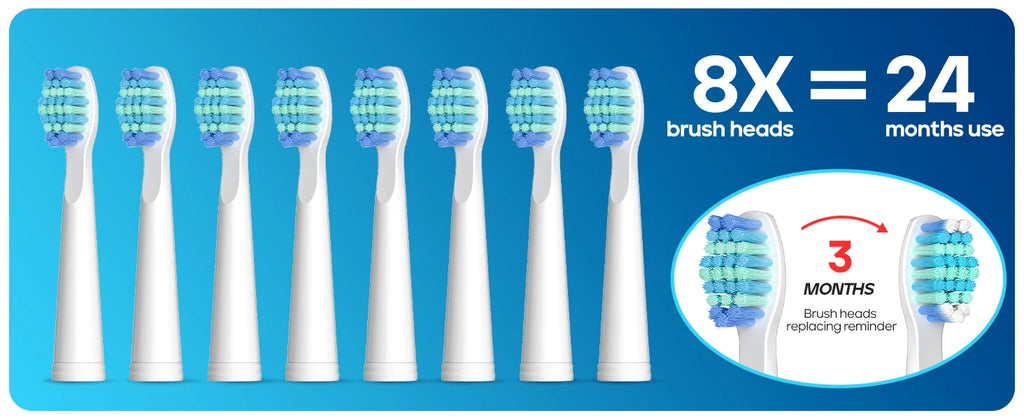 SEAGO Sonic Toothbrush 8 Heads 1 Charge