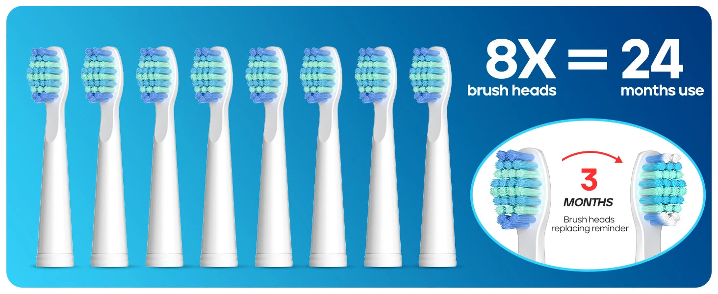 SEAGO Sonic Toothbrush 8 Heads 1 Charge