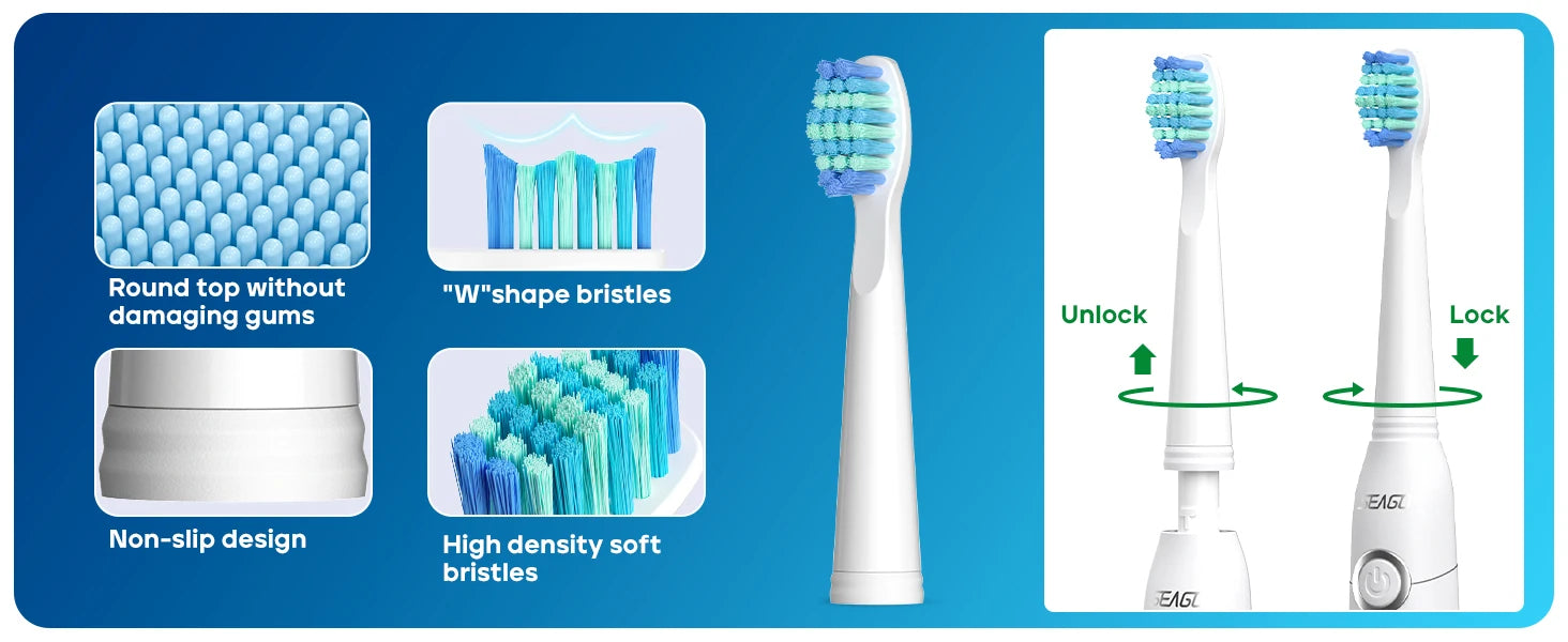 SEAGO Sonic Toothbrush 8 Heads 1 Charge