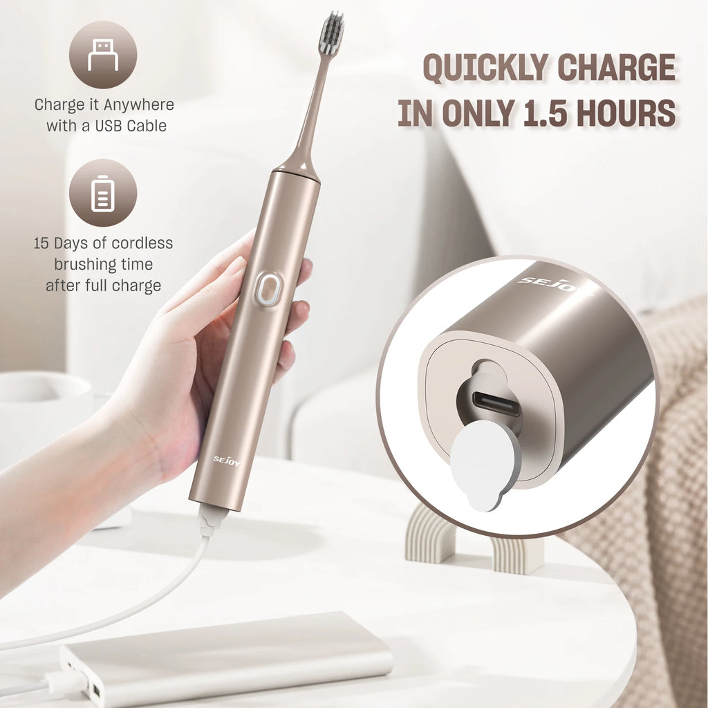 Sejoy Sonic Toothbrush Waterproof 8 Heads